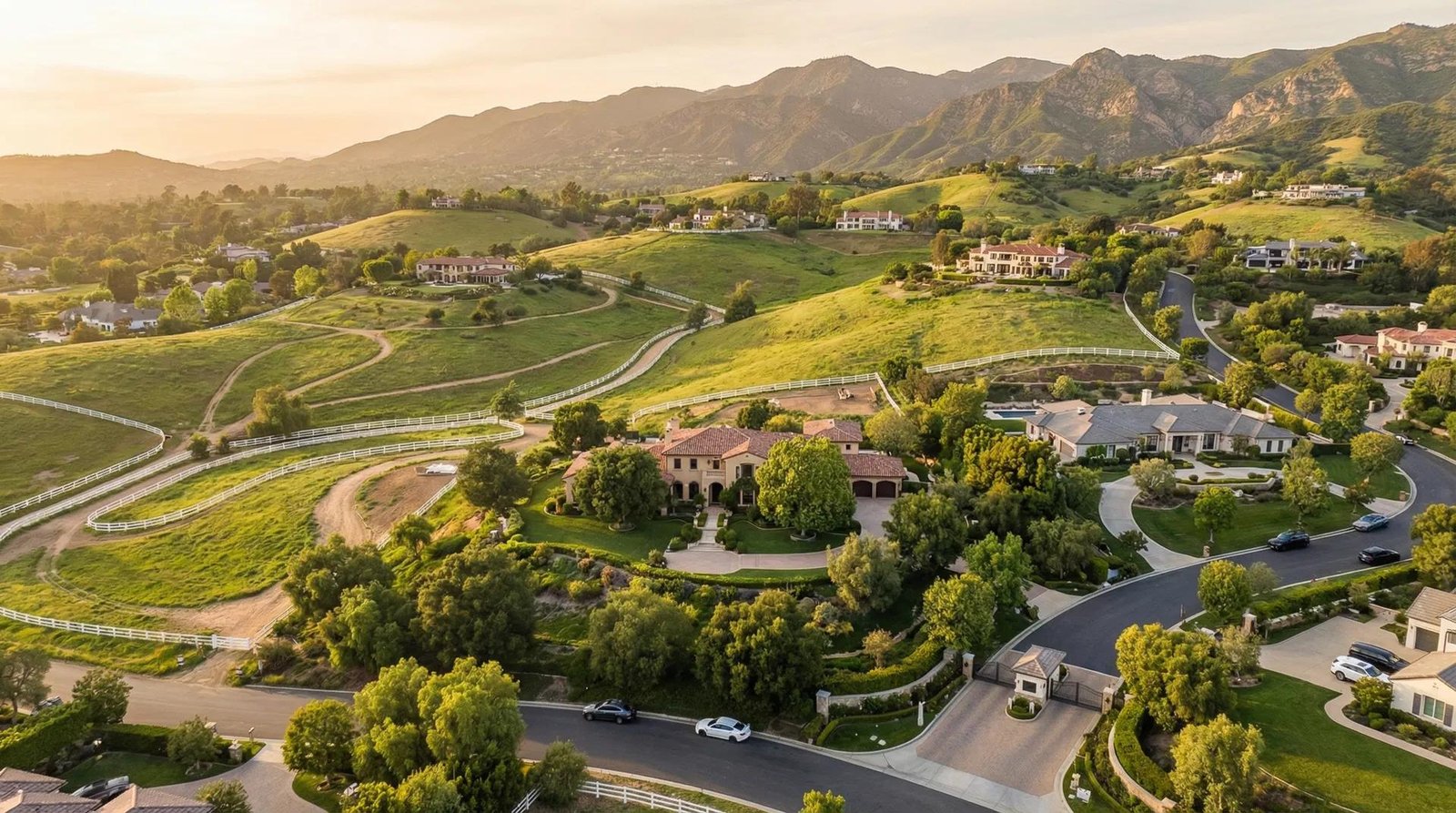 Scenic equestrian landscape and rolling hills in Hidden Hills