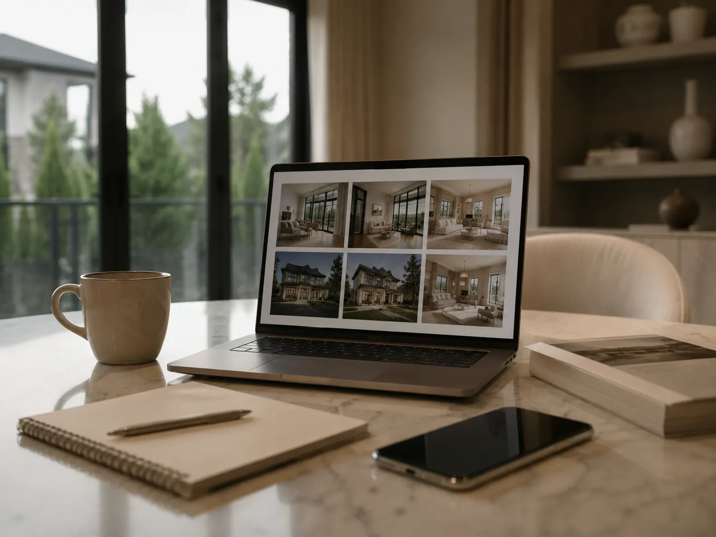 Modern Workspace with Interior Gallery Screens