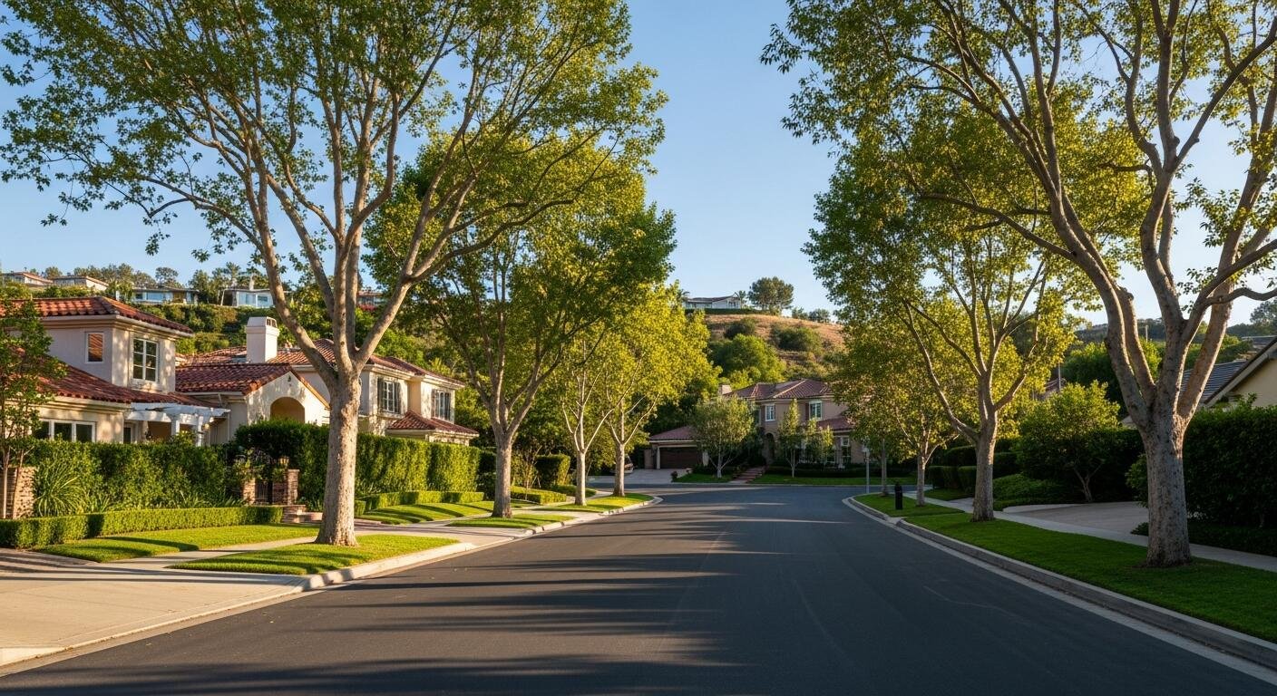 Tree-lined residential neighborhood in Woodland Hills